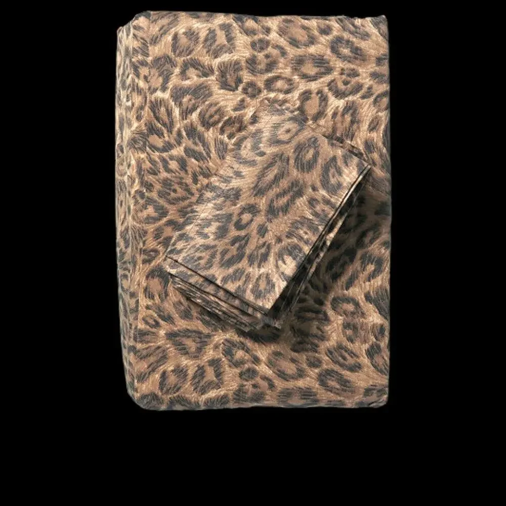 Covington Animal Leopard Print 4 Pc Queen Sheet Set Cotton Blend 400 Thread Ct